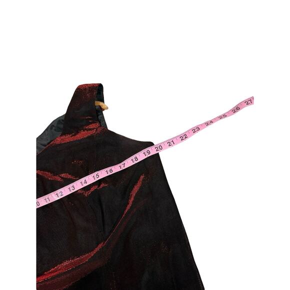 Onyx Nite Black Red Metallic Maxi Dress Gown Shimmer Witchy Vamp Whimsy Goth 14 - Picture 7 of 7